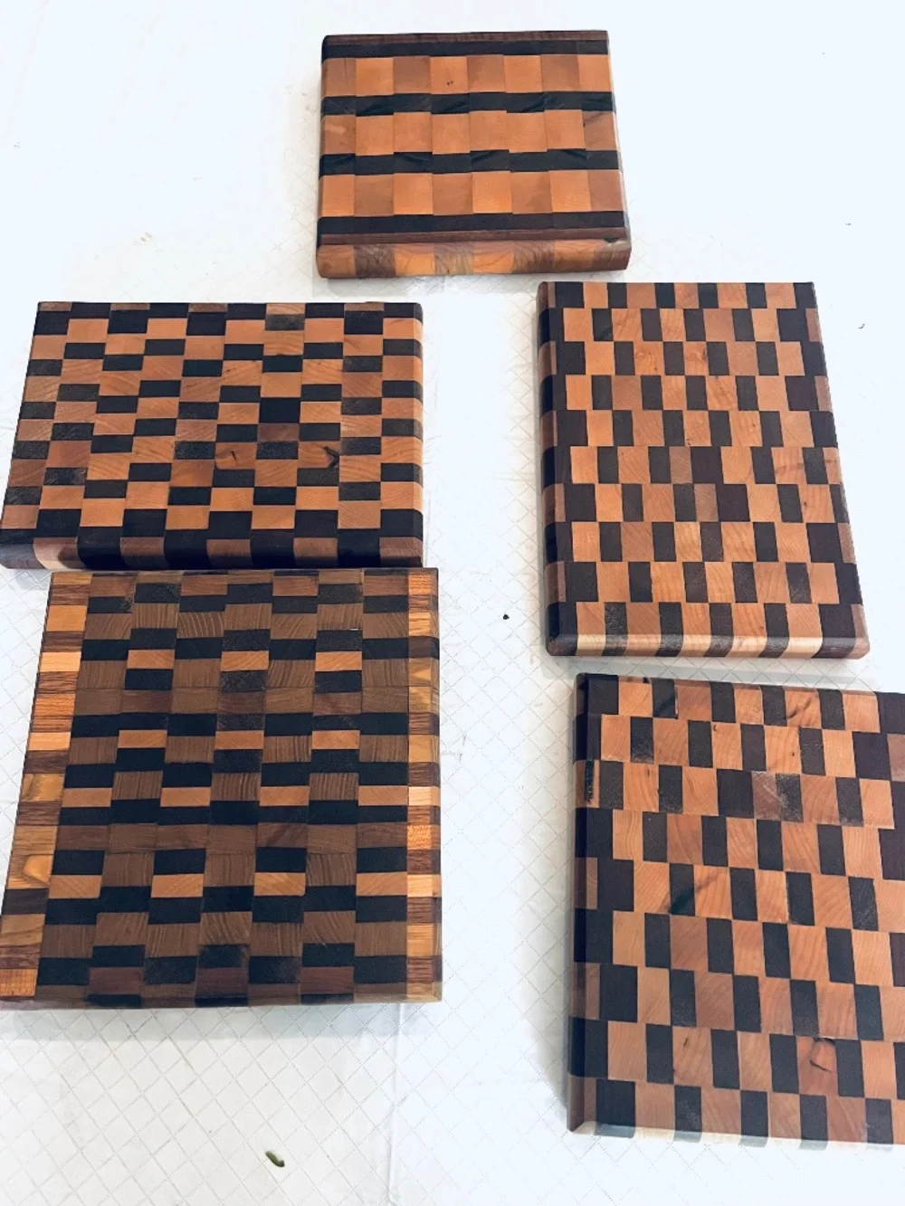 Hand Made End Grain Cutting Board- 100% Reclaimed Maple and Walnut